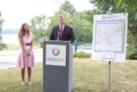 Janice McHenry joined Mayor Ballard in announcing the 56th Street bridge project
