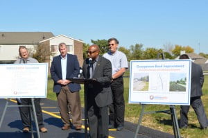 Jose Evans, City-County Councillor for Pike Township at podium
